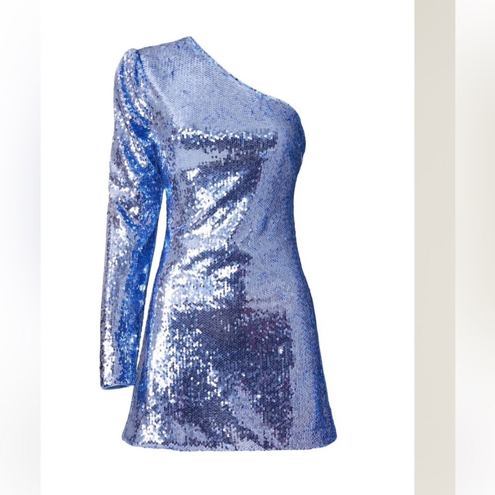 Bardot Blue Sequin One Shoulder Dress size 6/M